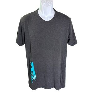Yeti Cycles T-Shirt Mens Large Gray Short Sleeve Teal Graphic Logo Tee